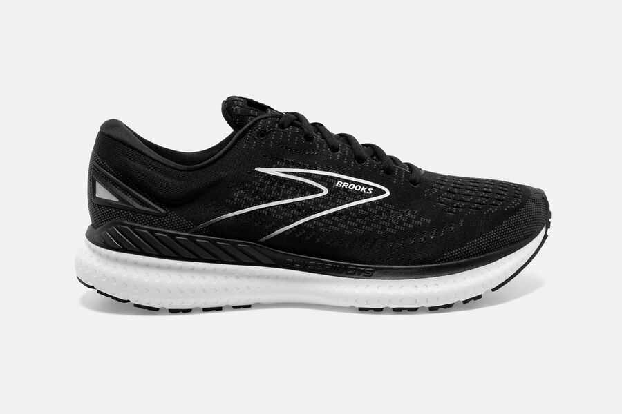 Brooks Running Shoes Mens Black/White - Glycerin GTS 19 Road - 7586-SCNBO